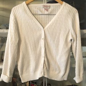100% Cotton all white button up sweater